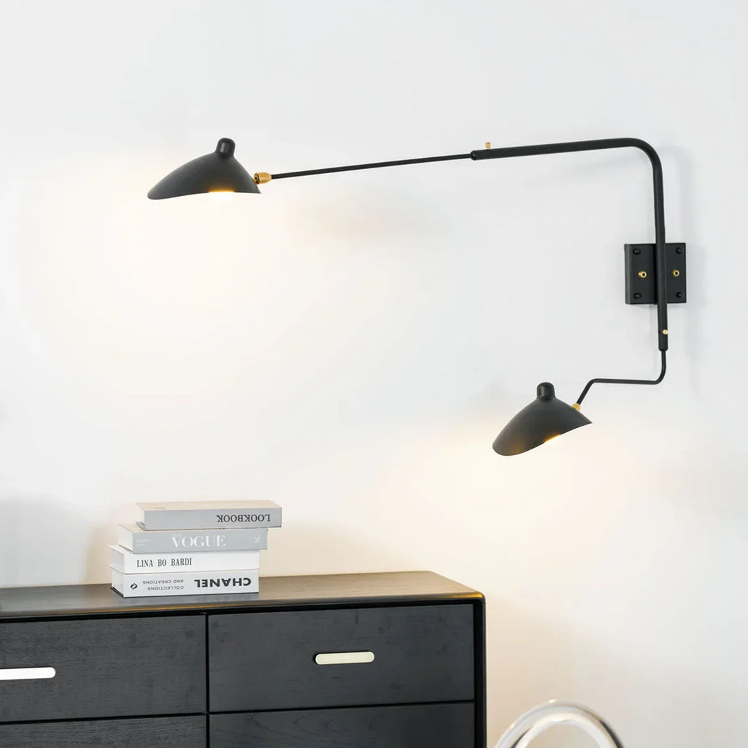 Rotating Serge Mouille Wall Sconce - view 4 | Woorglamp