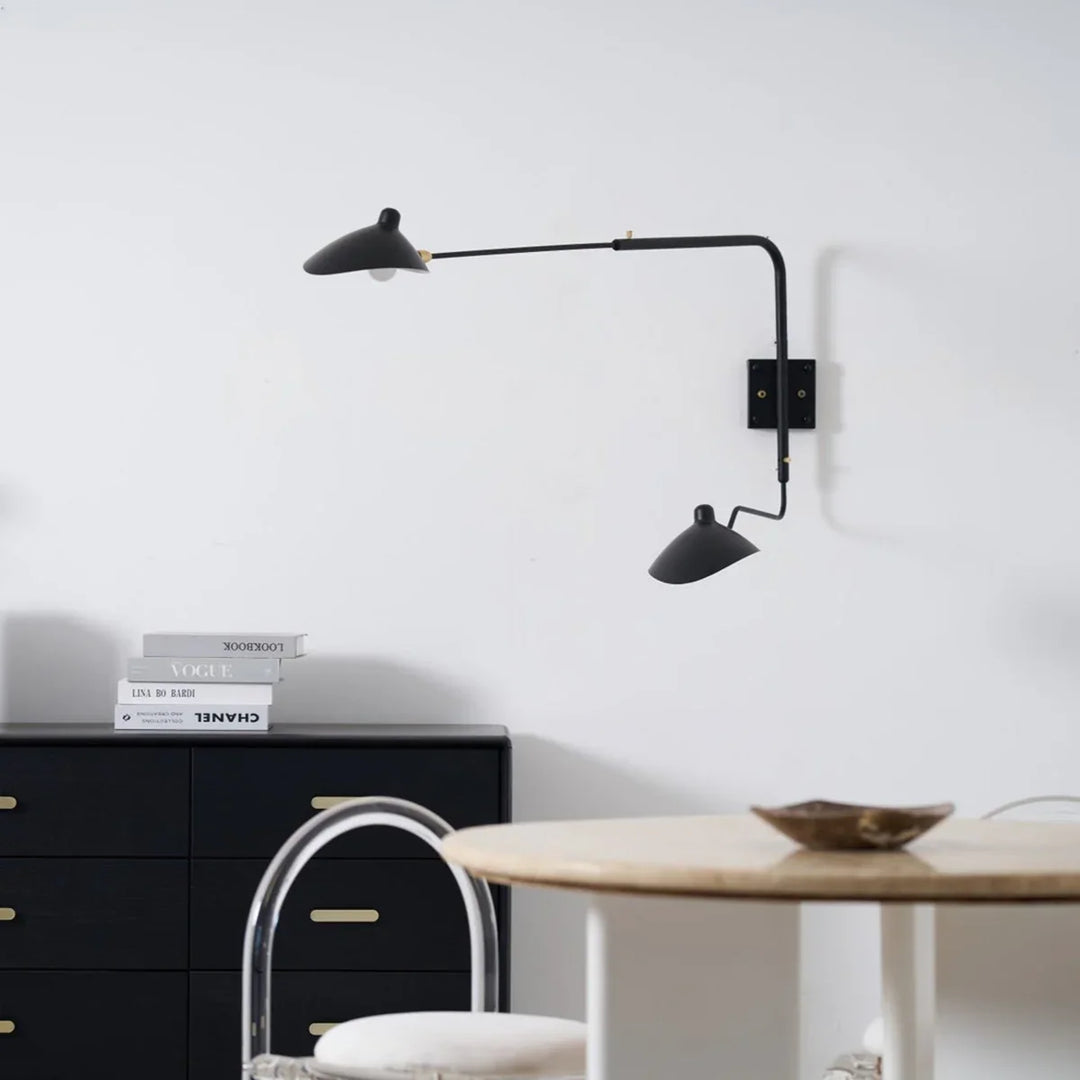 Rotating Serge Mouille Wall Sconce - view 9 | Woorglamp