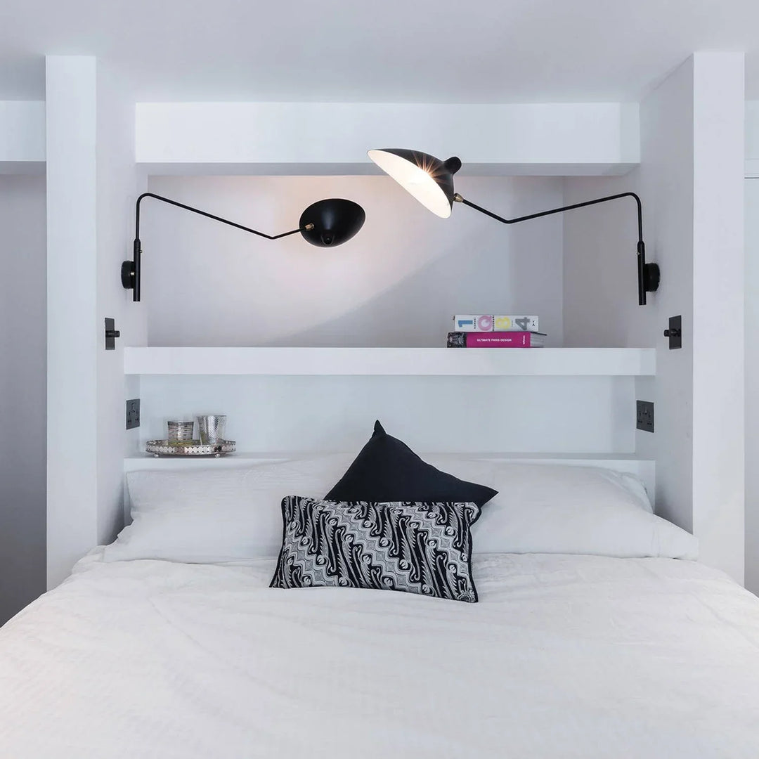 Rotating Serge Mouille Wall Sconce - view 7 | Woorglamp