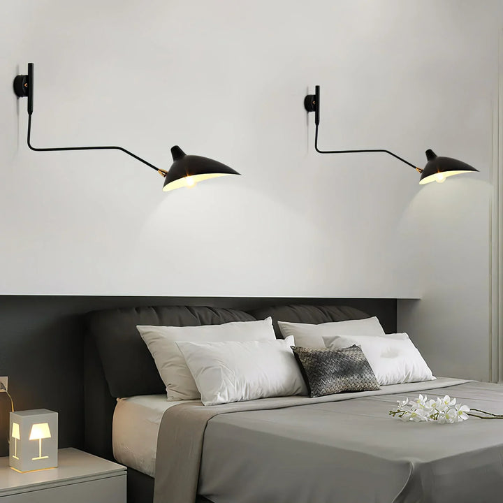 Rotating Serge Mouille Wall Sconce - view 8 | Woorglamp