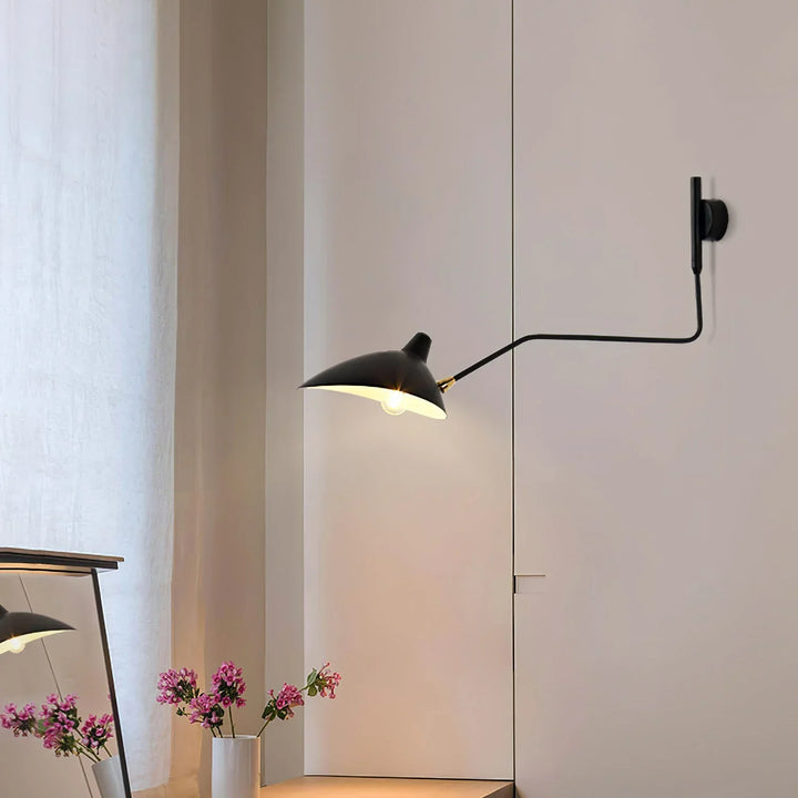 Rotating Serge Mouille Wall Sconce - view 5 | Woorglamp