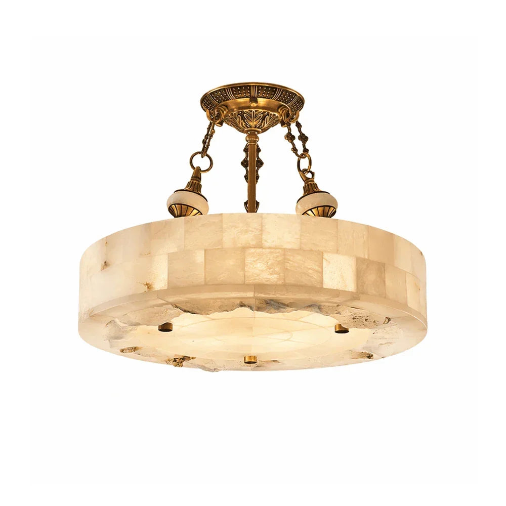 Round Aurevia Alabaster Ceiling Light - view 12 | Woorglamp