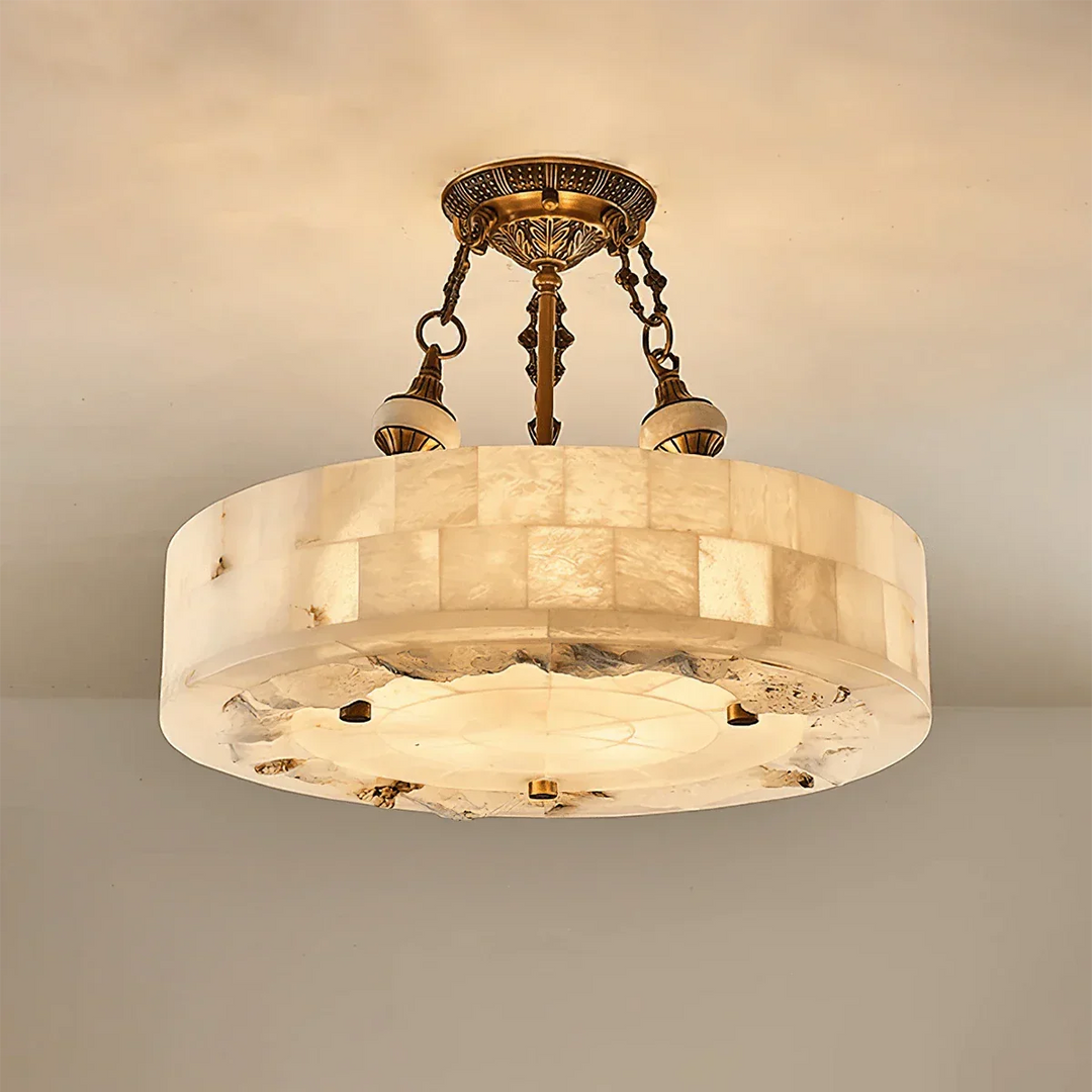 Round Aurevia Alabaster Ceiling Light - view 9 | Woorglamp