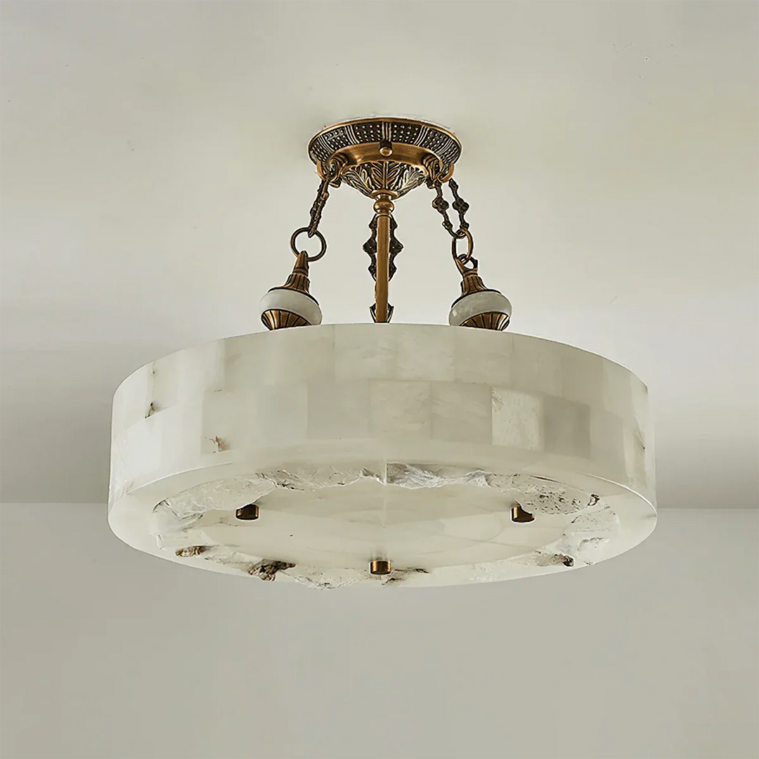 Round Aurevia Alabaster Ceiling Light - view 10 | Woorglamp