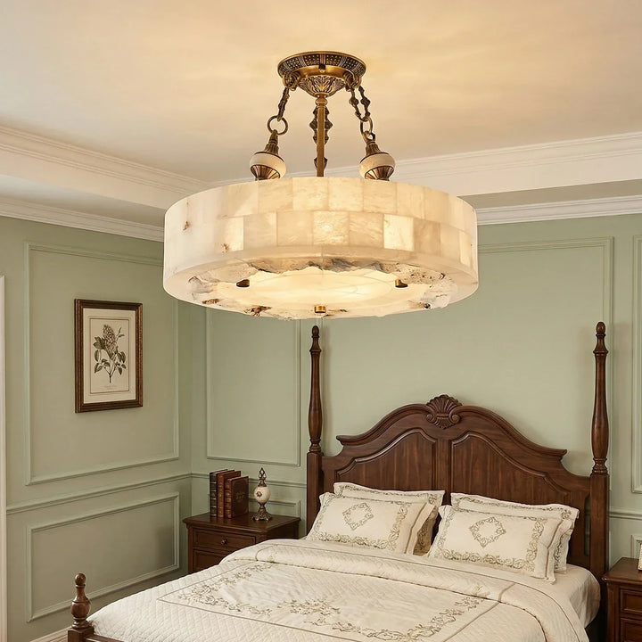 Round Aurevia Alabaster Ceiling Light - view 5 | Woorglamp