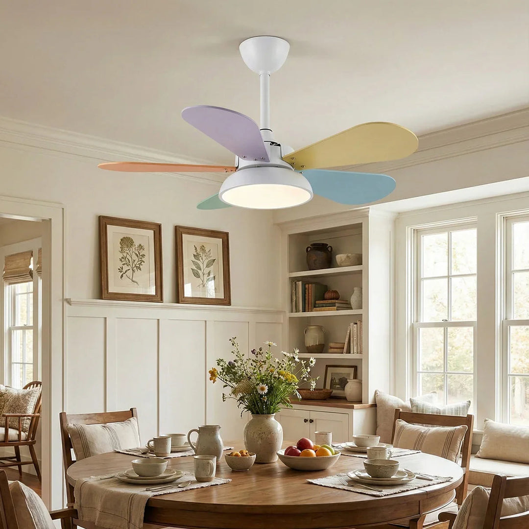 Round Colored Petal Shaped Ceiling Fan Lights - view 6 | Woorglamp