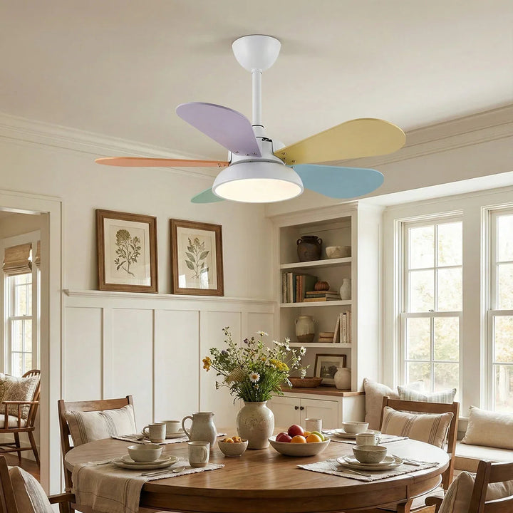 Round Colored Petal Shaped Ceiling Fan Lights - view 6 | Woorglamp