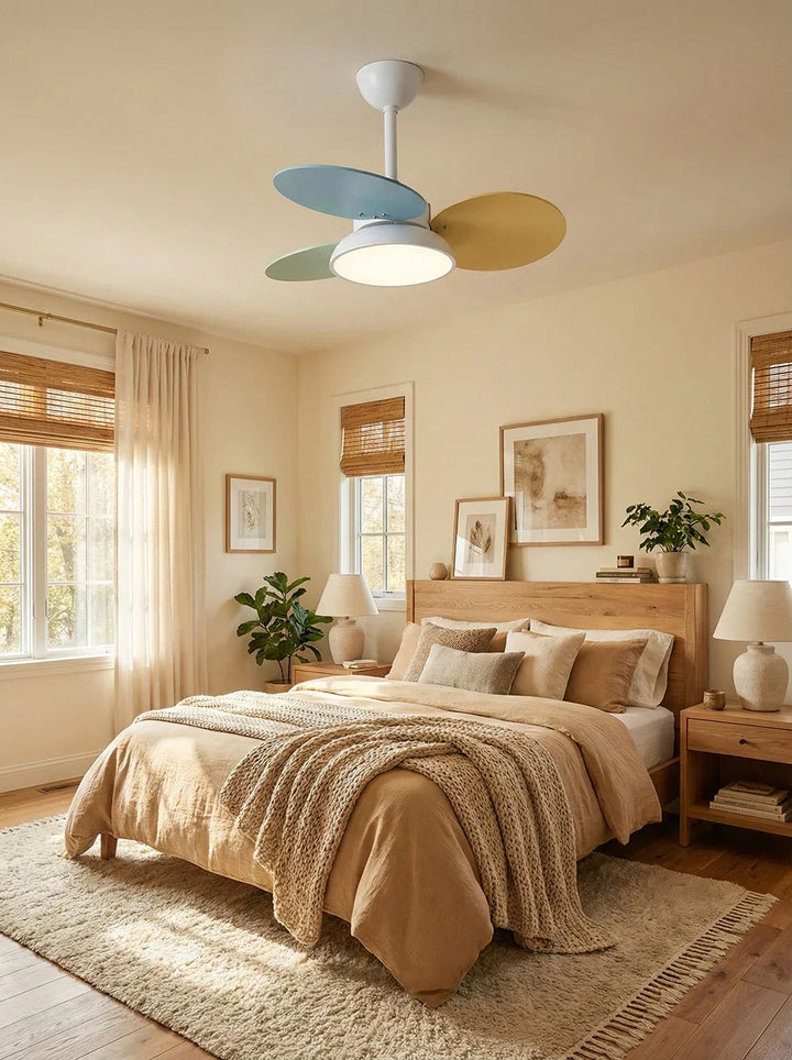 Round Colored Petal Shaped Ceiling Fan Lights - view 12 | Woorglamp