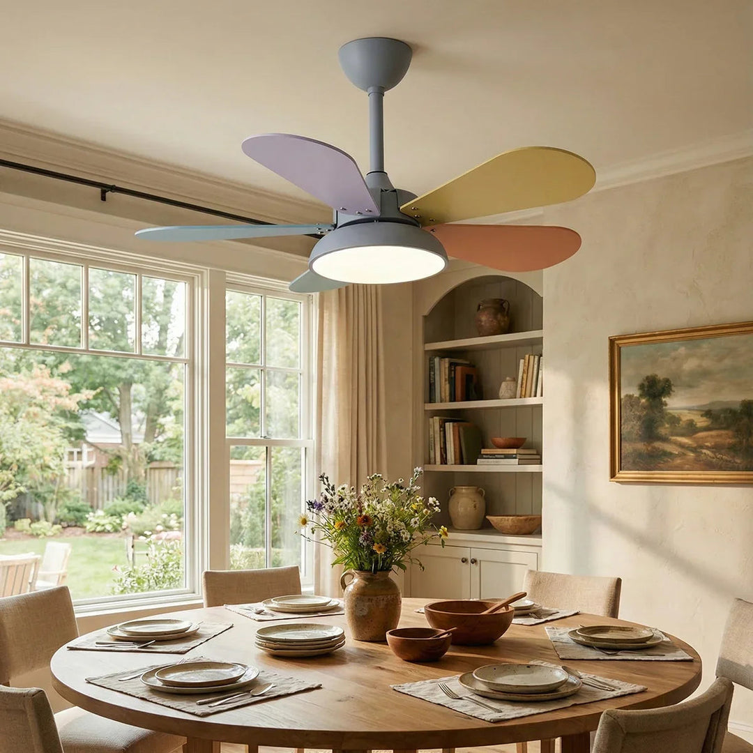 Round Colored Petal Shaped Ceiling Fan Lights - view 7 | Woorglamp