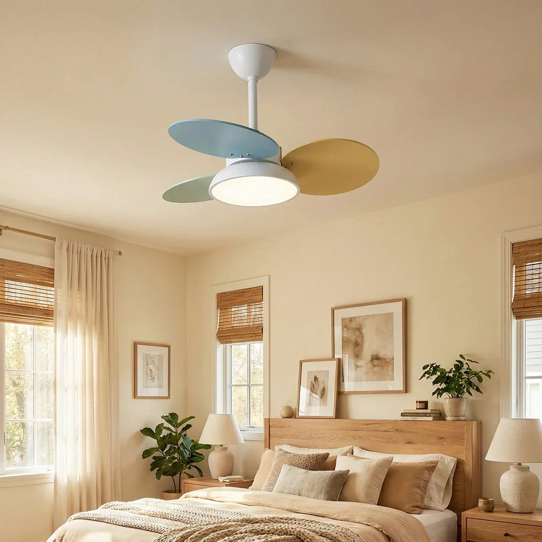 Round Colored Petal Shaped Ceiling Fan Lights - view 4 | Woorglamp