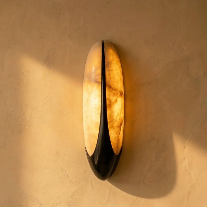 Sculptural Curved Alabaster Wall Lamp