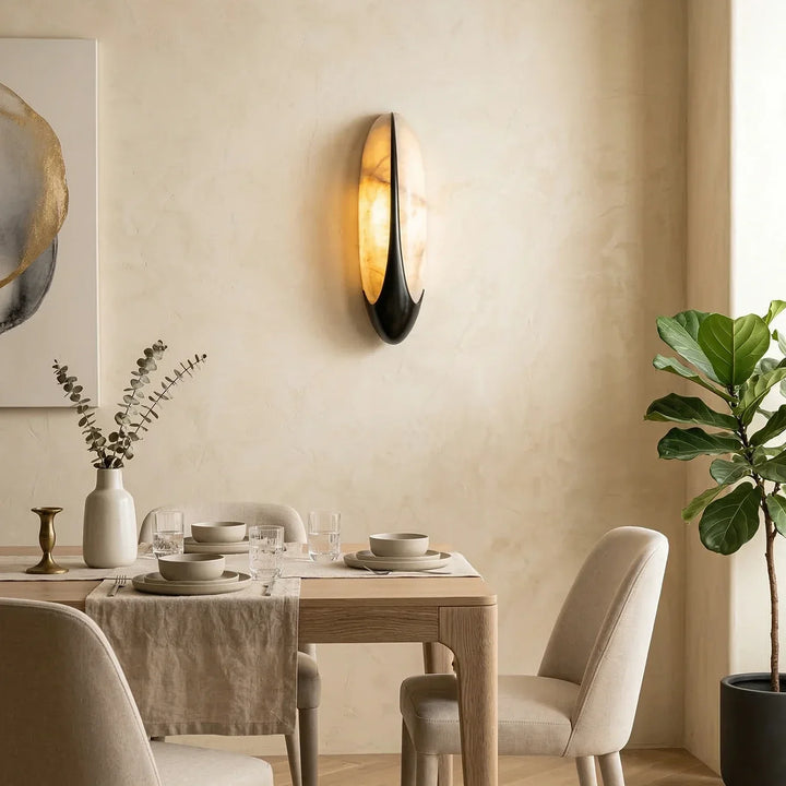 Sculptural Curved Alabaster Wall Lamp