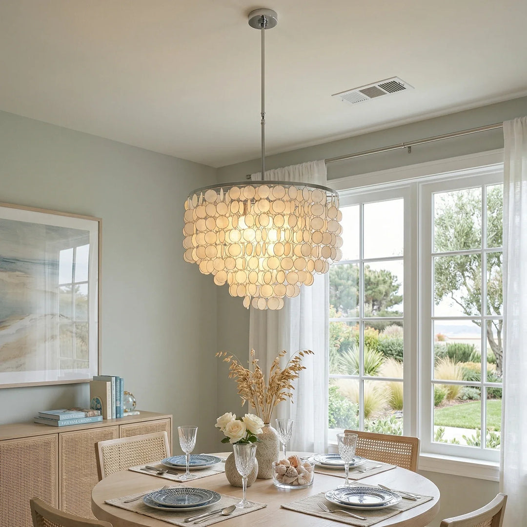 Shell Waterfall Oceana Tiered Chandelier