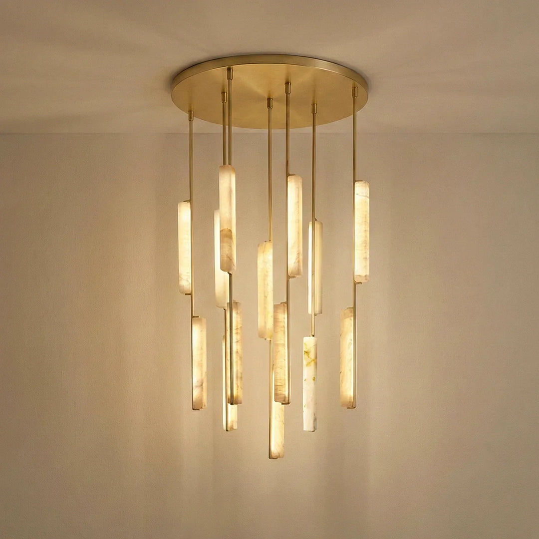 Stalactite Waterfall Linear Alabaster Chandelier
