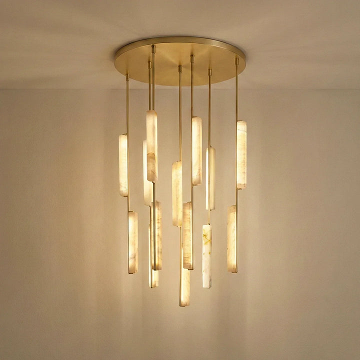 Stalactite Waterfall Linear Alabaster Chandelier