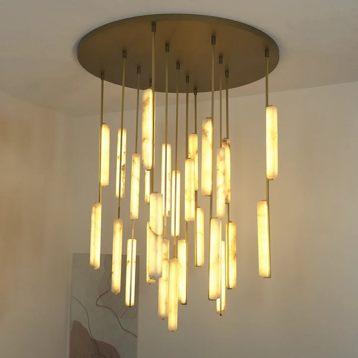 Stalactite Waterfall Linear Alabaster Chandelier