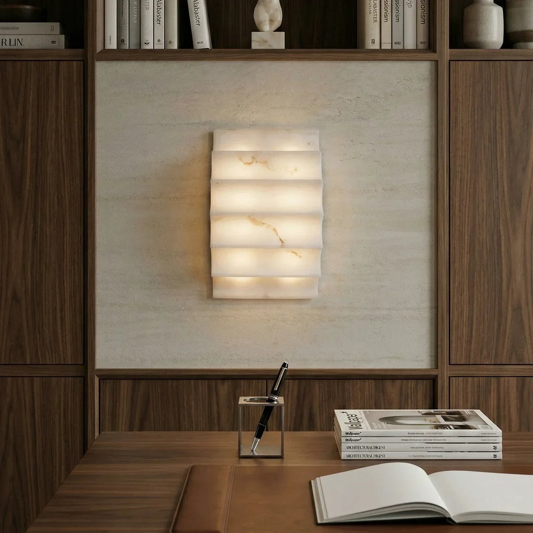 Stepped Arched Alabaster Wall Lamp