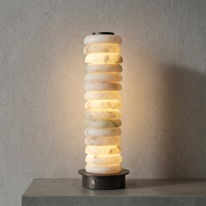 Multi-Tiered Alabaster Table Lamp - view 16 | Woorglamp