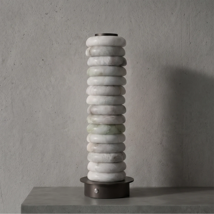 Multi-Tiered Alabaster Table Lamp - view 3 | Woorglamp