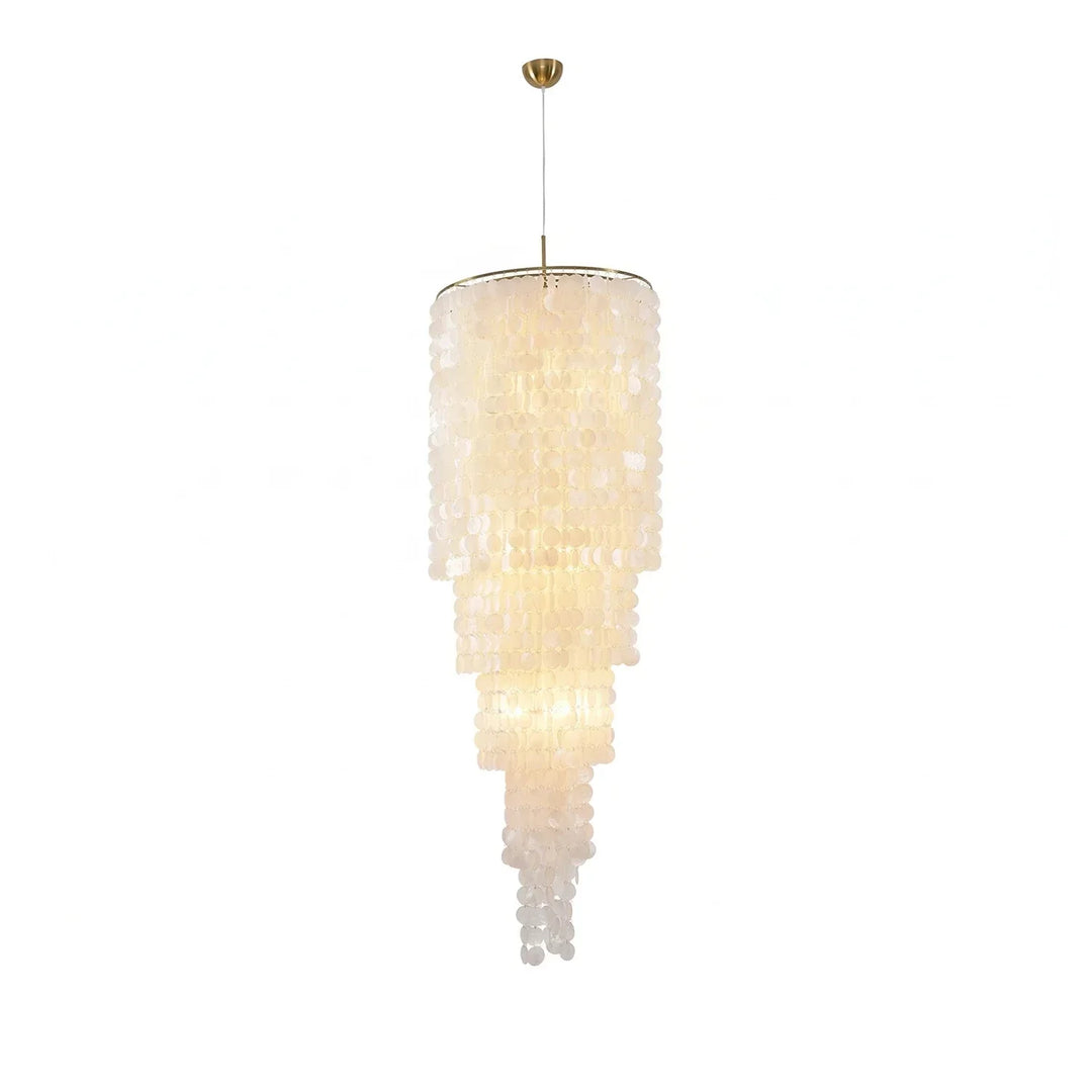Tiered Capiz Shell Cascading Chandelier