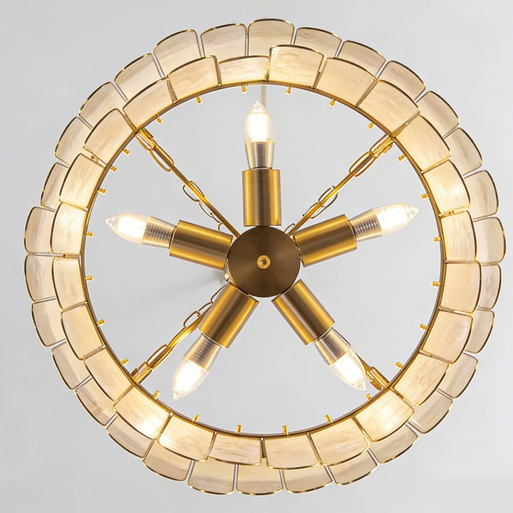 Tiered Capiz Wavecrest Chandelier