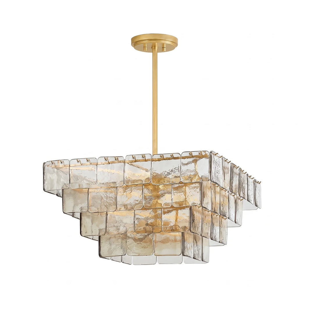 Wide profile view showing how the glass tiers step outward toward the top