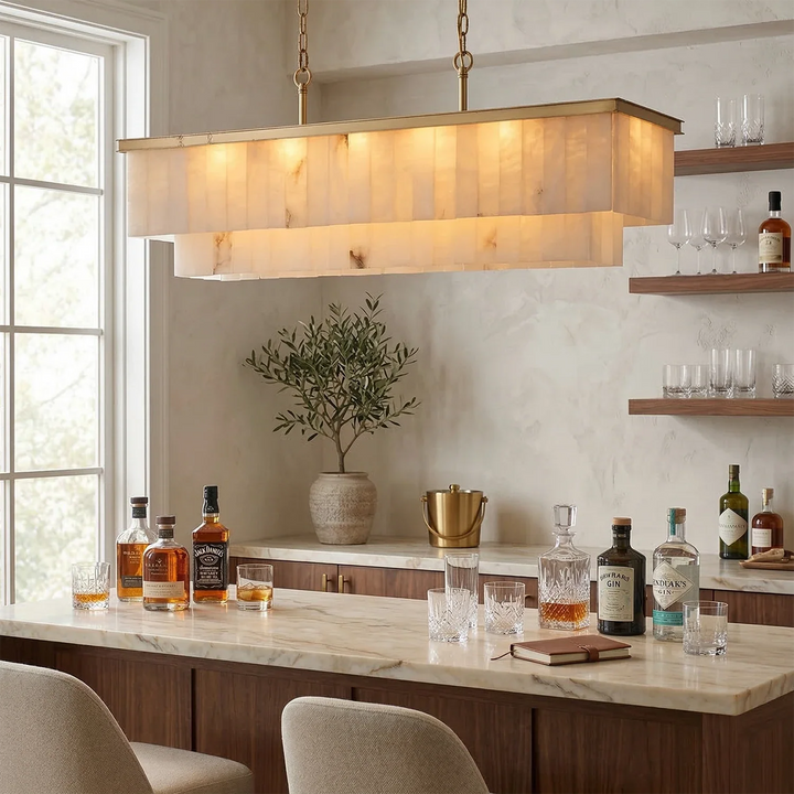 Tiered Natural Alabaster Chandelier