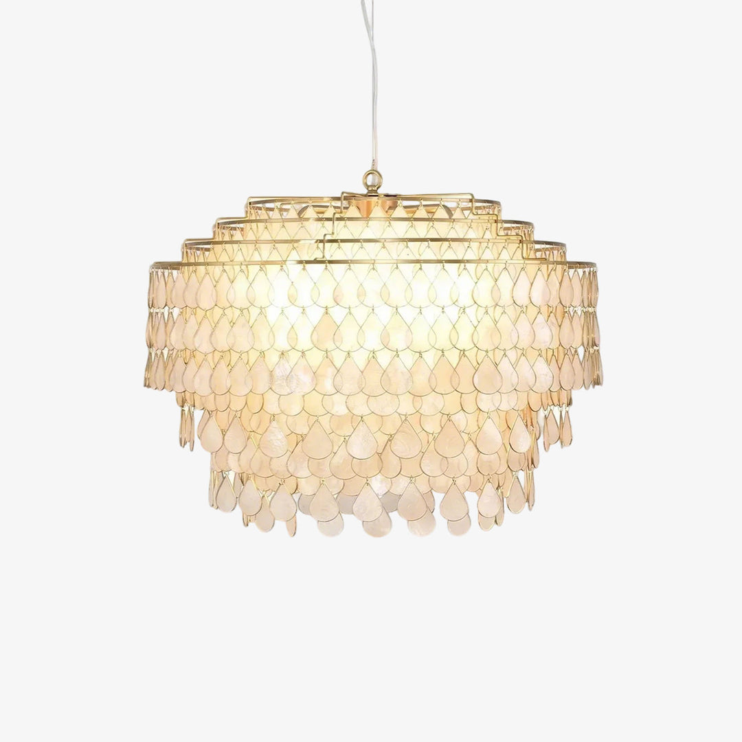 Tiered Teardrop Capiz Shell Pendant Light