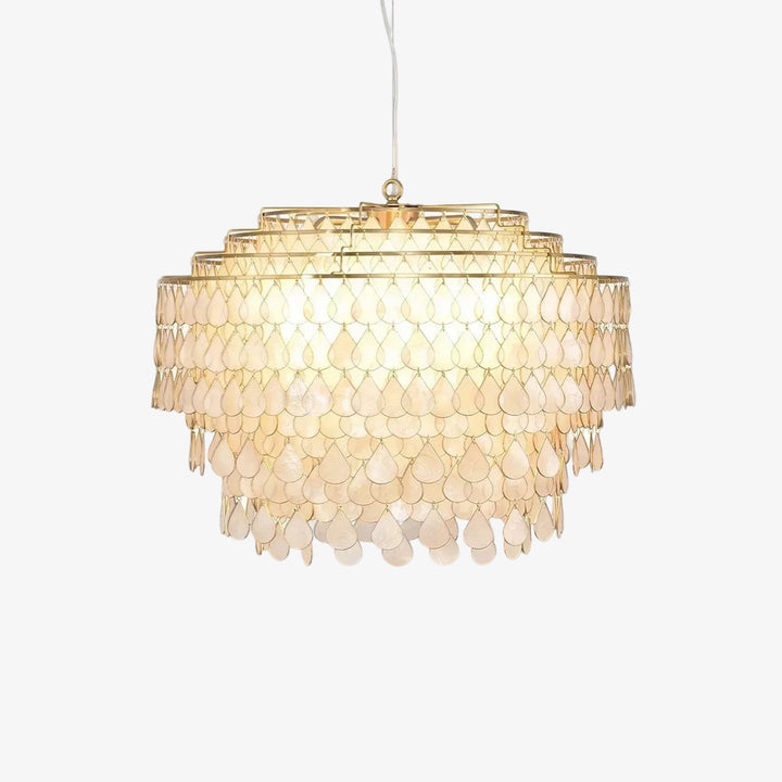 Tiered Teardrop Capiz Shell Pendant Light
