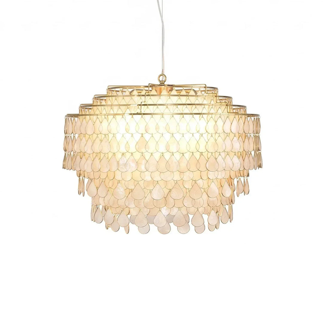 Tiered Teardrop Capiz Shell Pendant Light