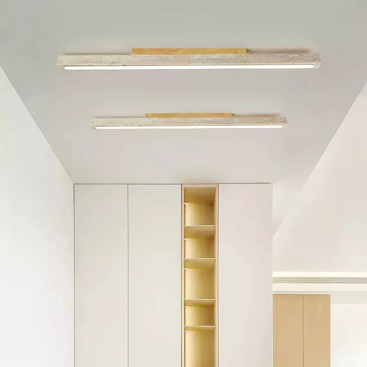 Travertine Column Rectangle Ceiling Light