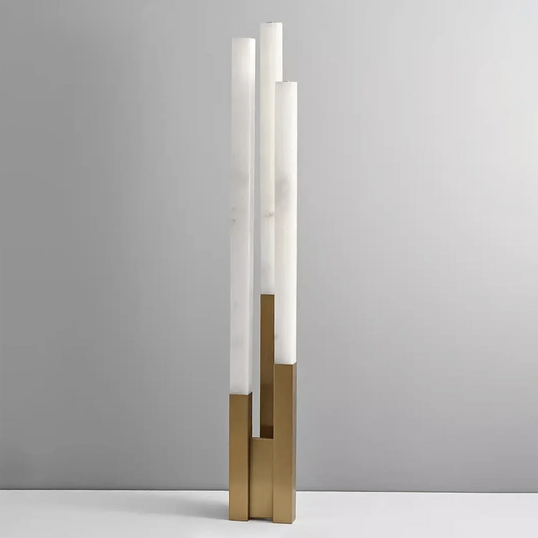 Vertical Alabaster Geometric Floor Lamp