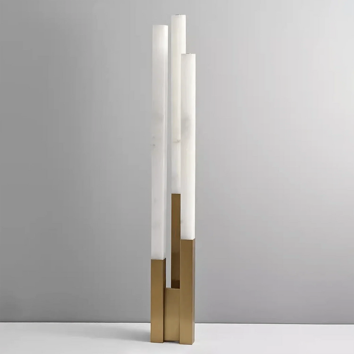 Vertical Alabaster Geometric Floor Lamp