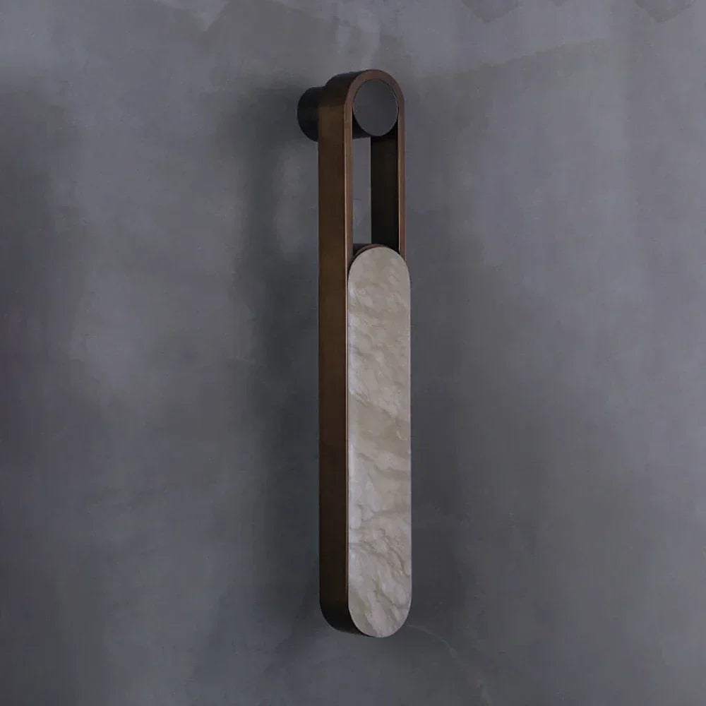 Vertical Ring Handle Alabaster Wall Lamp