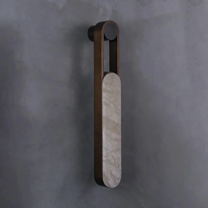 Vertical Ring Handle Alabaster Wall Lamp