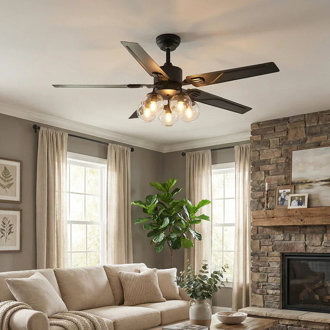 Vintage Industrial Style Ceiling Fan Light