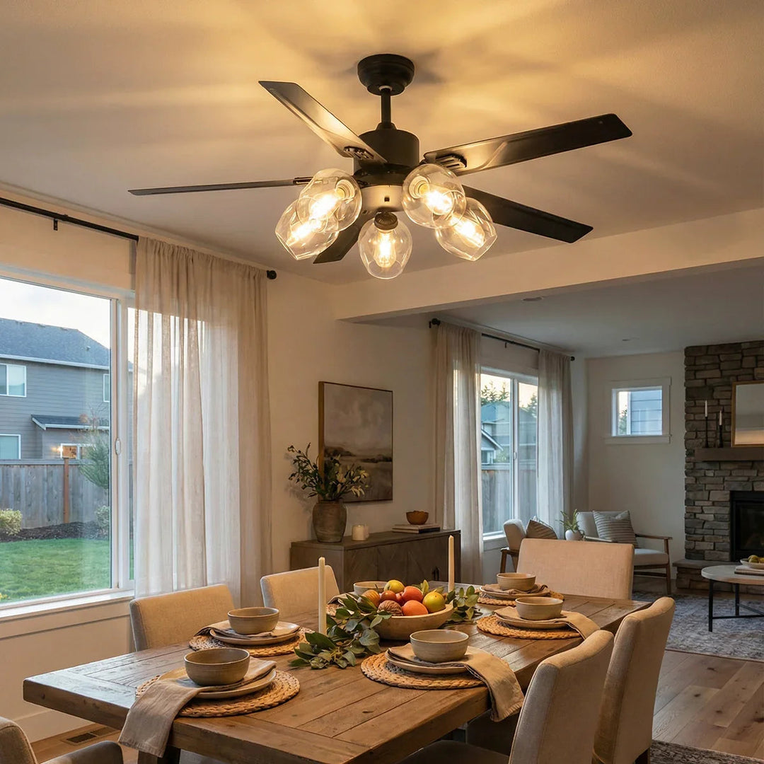 Vintage Industrial Style Ceiling Fan Light
