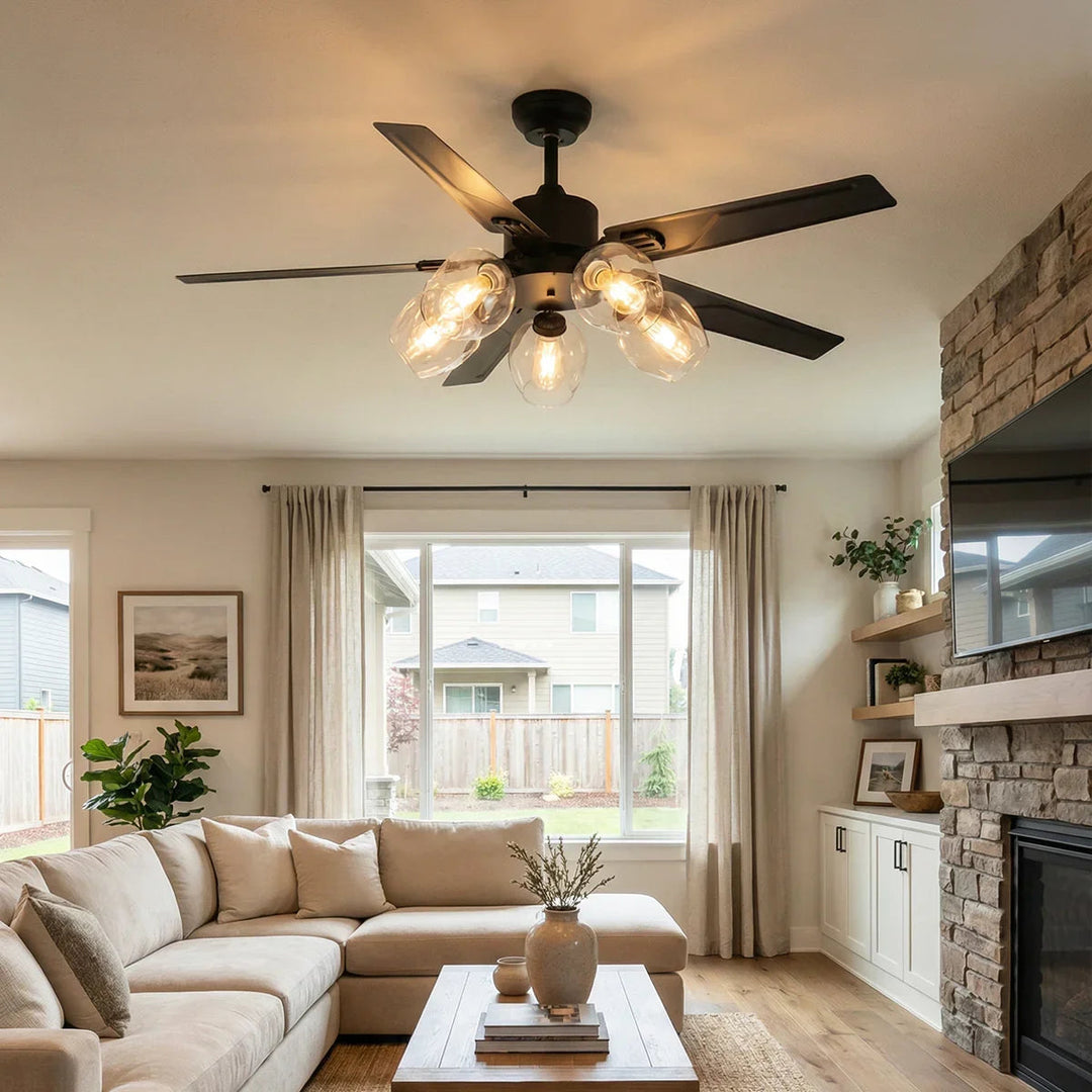 Vintage Industrial Style Ceiling Fan Light