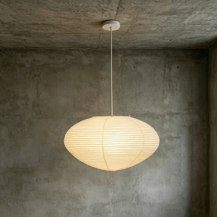 Washi Paper Oval Pendant Light