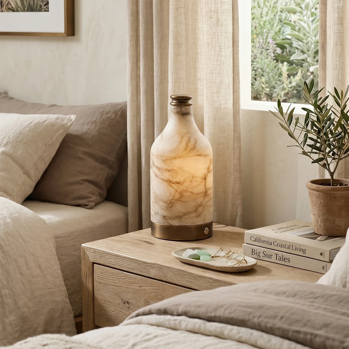 Wine Bottle Alabaster Table Lamp - view 7 | Woorglamp