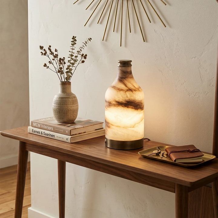 Wine Bottle Alabaster Table Lamp - view 10 | Woorglamp