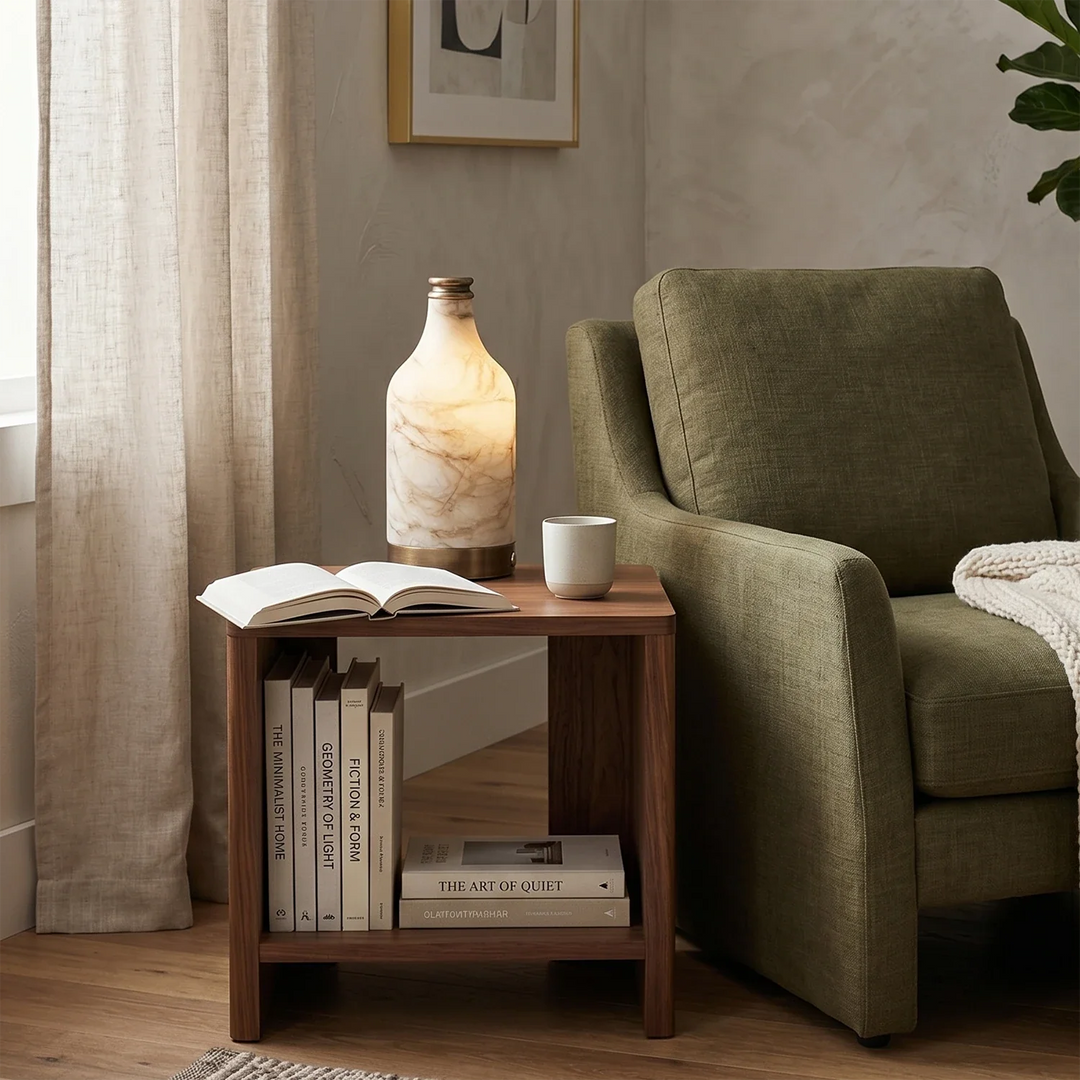 Wine Bottle Alabaster Table Lamp - view 4 | Woorglamp