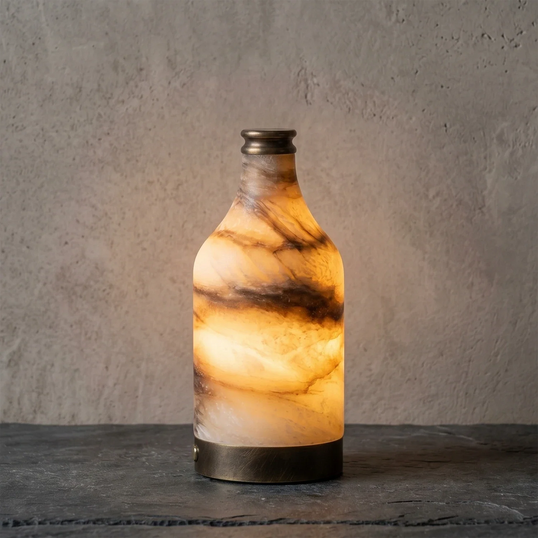 Wine Bottle Alabaster Table Lamp - view 16 | Woorglamp