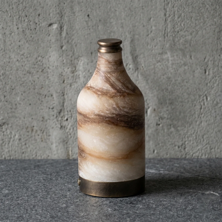 Wine Bottle Alabaster Table Lamp - view 3 | Woorglamp
