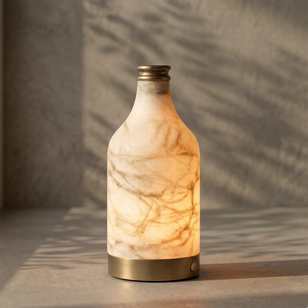 Wine Bottle Alabaster Table Lamp - view 14 | Woorglamp