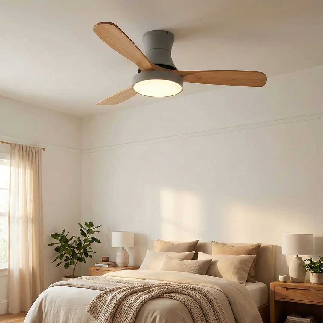 Wooden Three Blade Ceiling Fan Lights - view 6 | Woorglamp