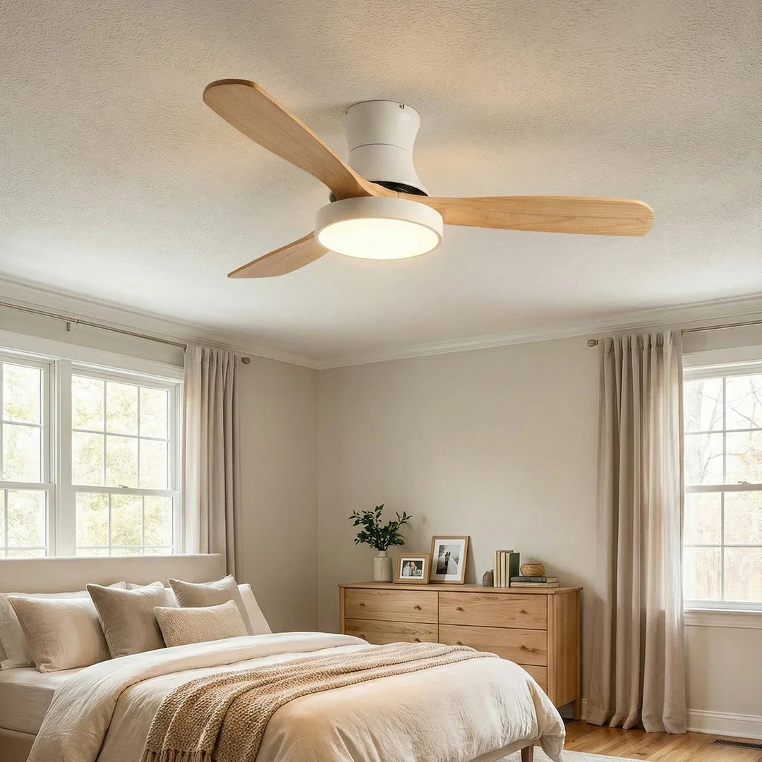Wooden Three Blade Ceiling Fan Lights - view 8 | Woorglamp