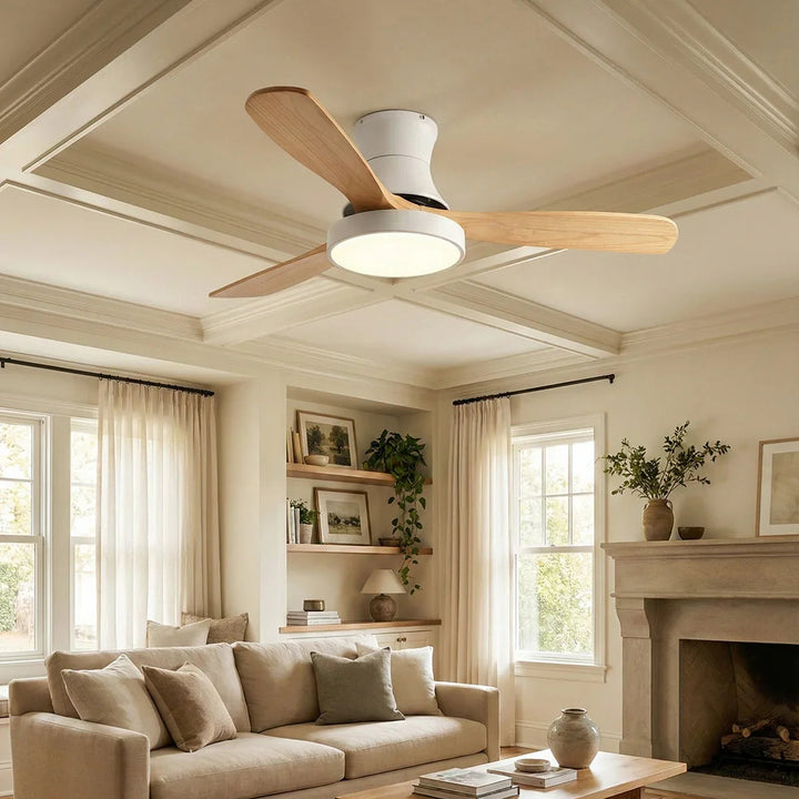 Wooden Three Blade Ceiling Fan Lights - view 10 | Woorglamp