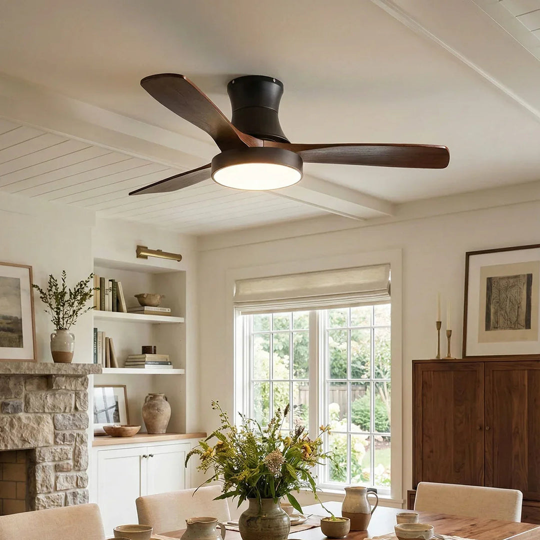 Wooden Three Blade Ceiling Fan Lights - view 2 | Woorglamp