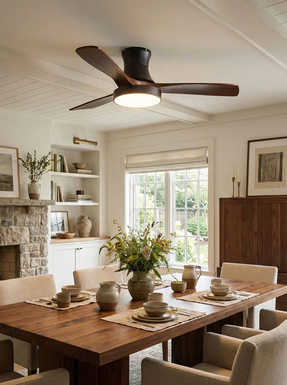 Wooden Three Blade Ceiling Fan Lights - view 12 | Woorglamp